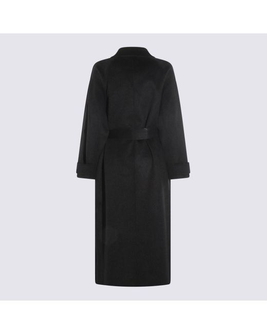 The Dynamis Studio Black Dark Grey Wool Coat