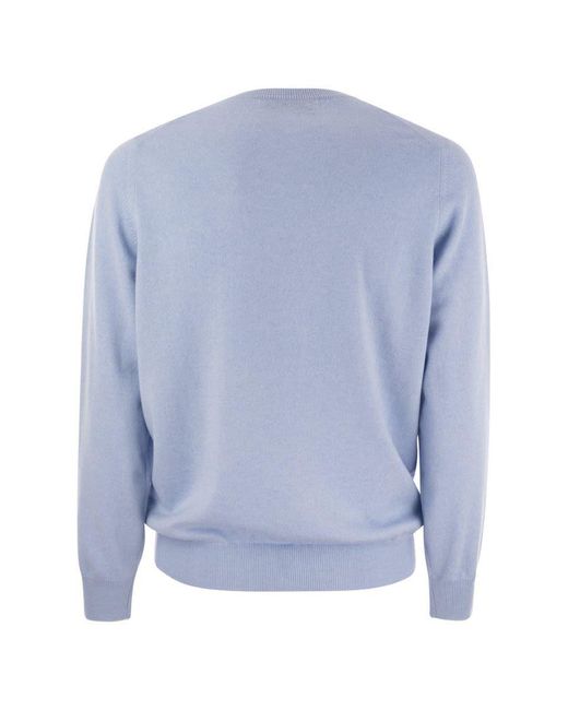 Brunello Cucinelli Blue Crew-neck Sweater for men