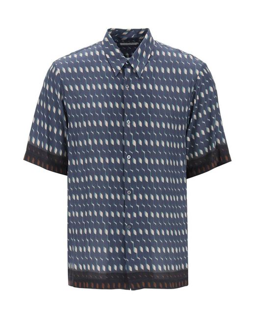 Dries Van Noten Blue "Two-Tone Print Shirt With for men