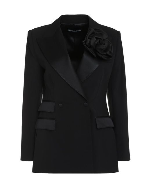 Dolce & Gabbana Black Double-breasted Virgin Wool Jacket