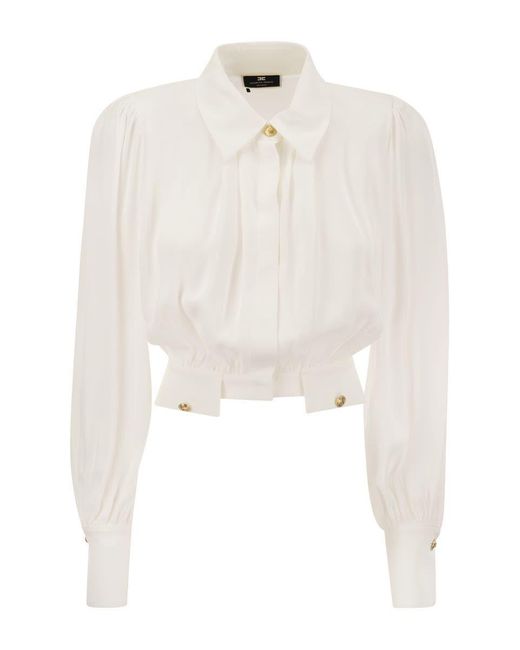 Elisabetta Franchi White Cropped Shirt