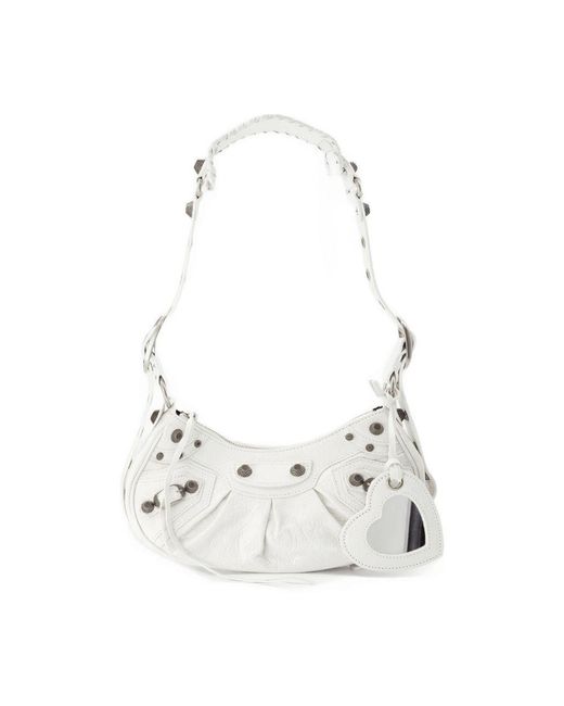 Balenciaga White Cagole Shoulder Xs Bag