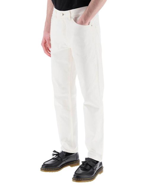 Maison Kitsuné White Low Rise Tapered Jeans for men