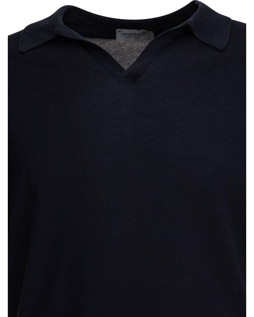 John Smedley Blue "Noah" Polo Shirt for men