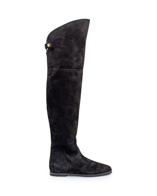 Skorpios Black Stefania Suede Leather Boots