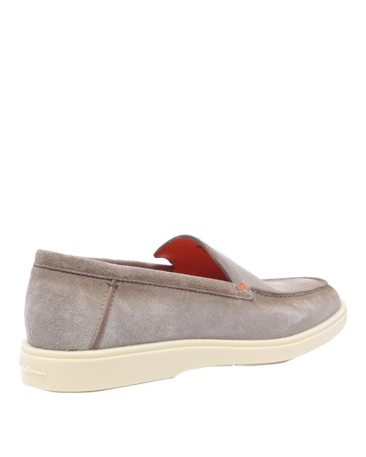 Santoni Gray Flat Shoes for men