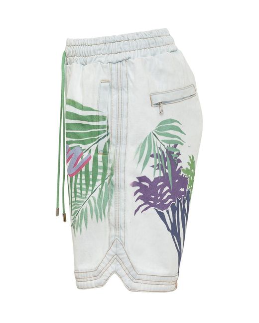 Just Don Green Bermuda Shorts With Print for men
