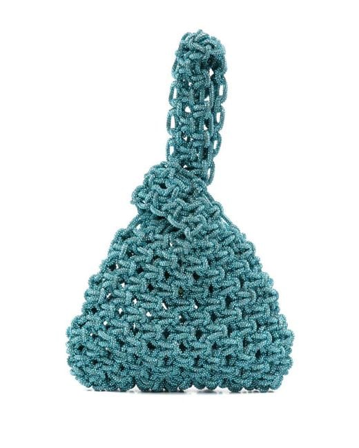 HIBOURAMA Blue Woven Light 'Niky' Tote Bag