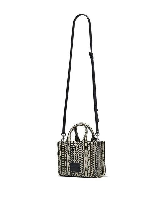 Marc Jacobs Black The Monogram Leather Micro Tote