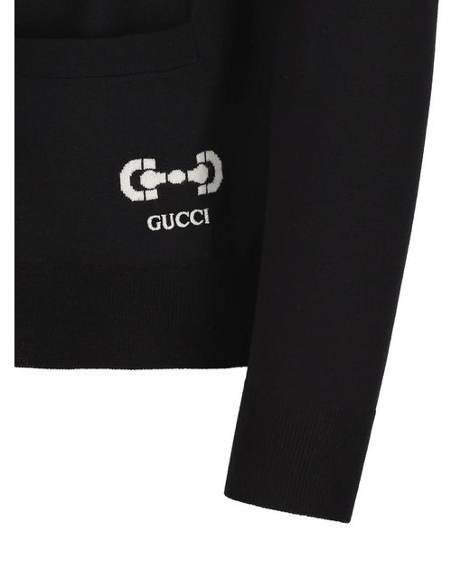Gucci Black Extra Fine Wool Cardigan