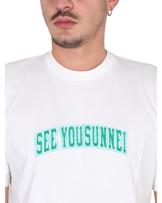 Sunnei White "see You " T-shirt for men
