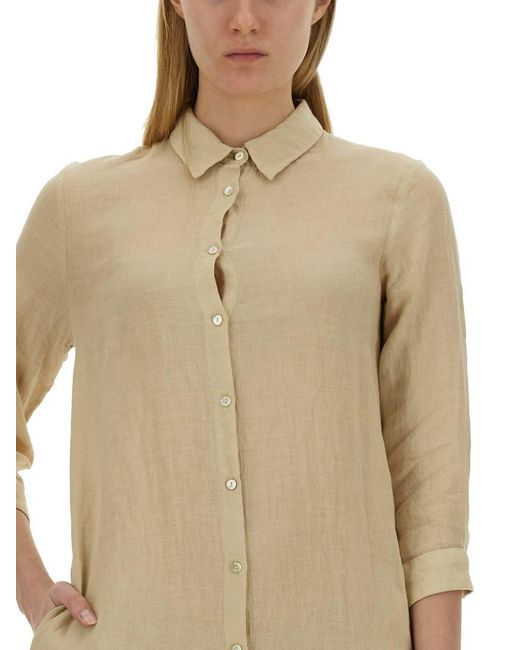 120% Lino Natural Shirt Dress