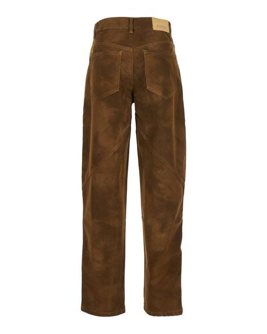 Isabel Marant Brown 'Kelvina' Jeans With Logo Patch On The Rear And Tapered Leg