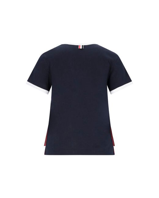 Thom Browne Blue 'rwb-stripe' T-shirt