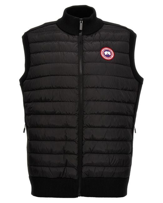 Canada Goose Black Hybridge Down-paneled Wool Vest for men