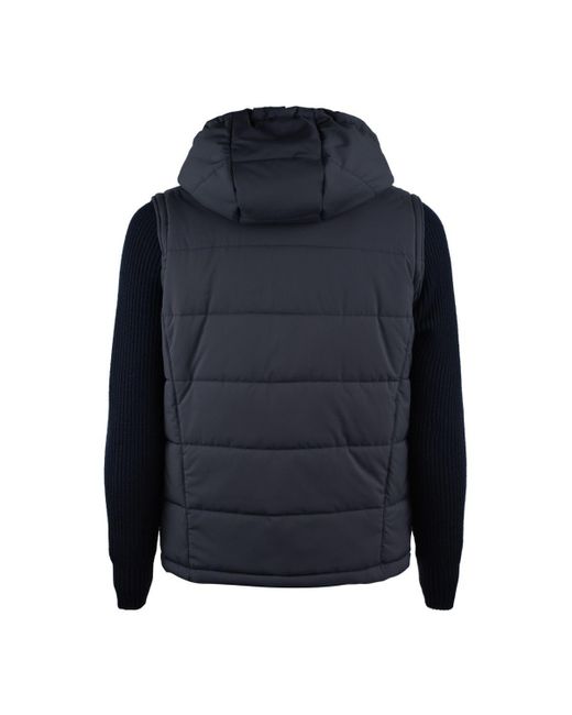 Barba Napoli Blue Jacket With Removable Knit Sleeves for men