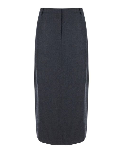 Theory Blue Midi Skirt With Slit