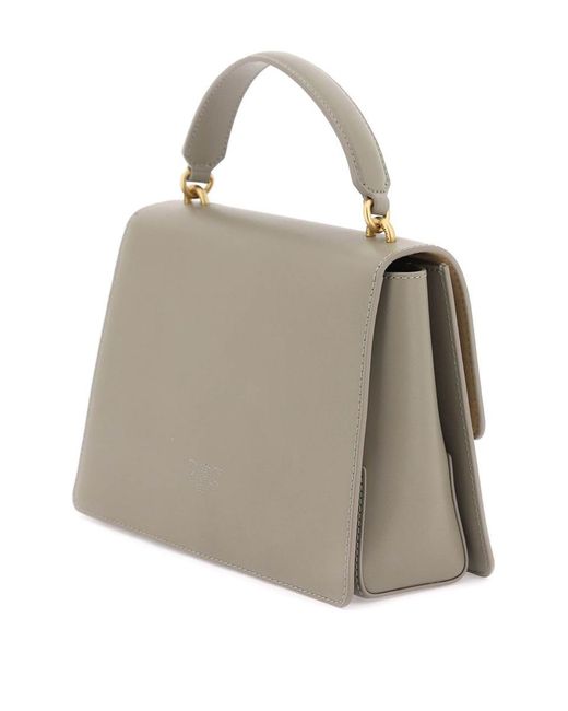 Pinko Gray Love One Top Handle Classic Light Bag