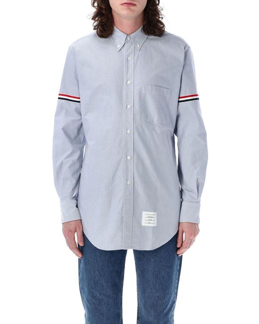 Thom Browne Blue Classic Long Sleeves Button Down Shirt for men