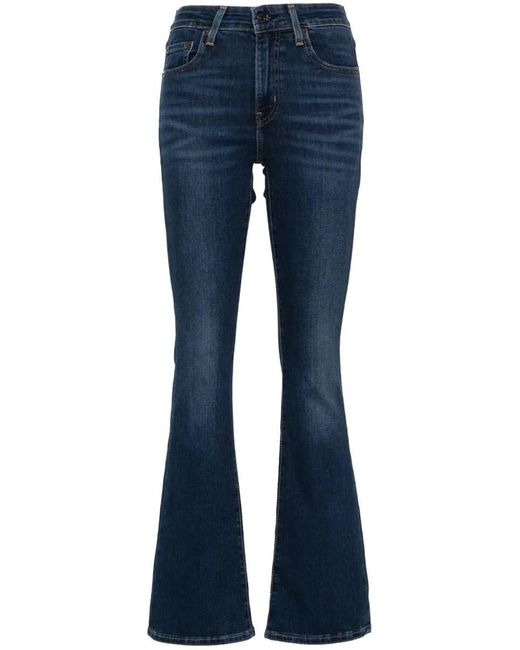 Levi's Blue 725 High Rise Bootcut Wave Dark