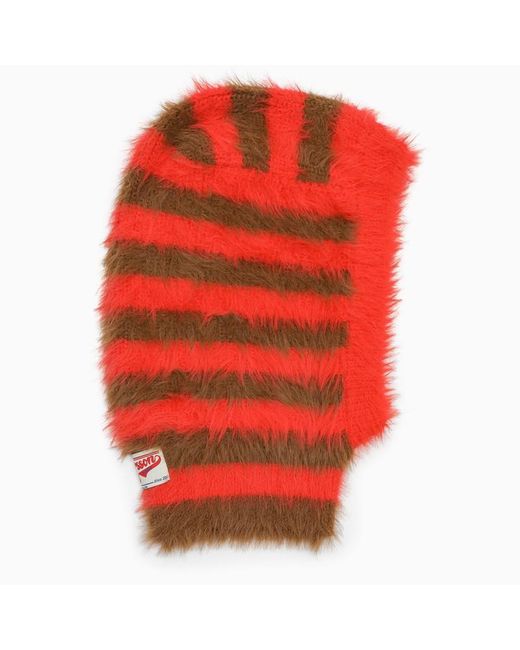 ANDERSSON BELL Red Striped Knitted Balaclava