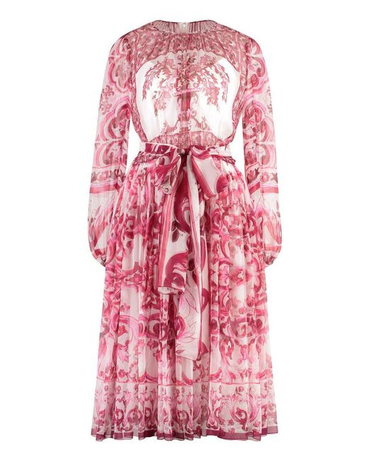 Dolce & Gabbana Pink Chiffon Dress