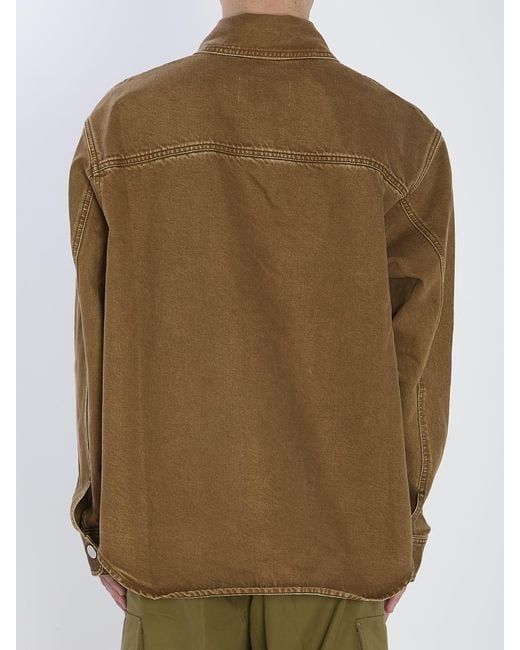 AMI Brown Cotton Overshirt for men