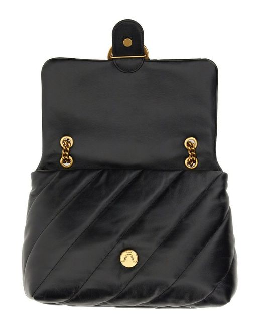 Pinko Black Big Love Puff Maxi Quilt Bag