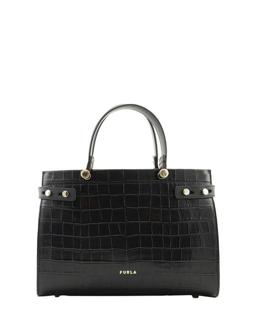 Furla Leather Lady M Tote M Onyx in Black Save 8 Lyst