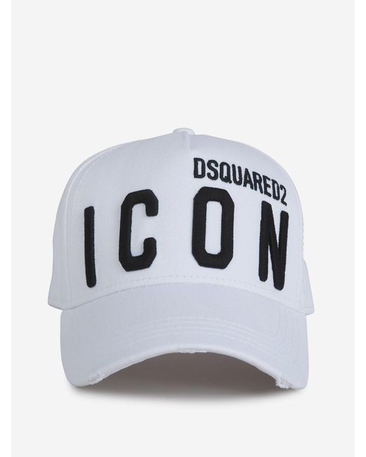 DSquared² White Be Icon Cap for men
