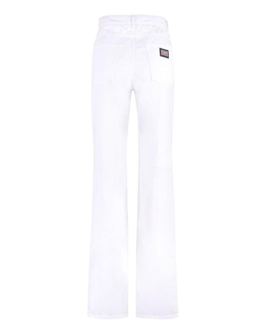 Dolce & Gabbana White 5-Pocket Straight-Leg Jeans