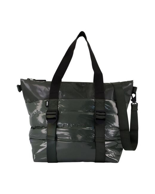 Rains Black Puffer Mix Tote Bag Mini W3 Shopper Bag