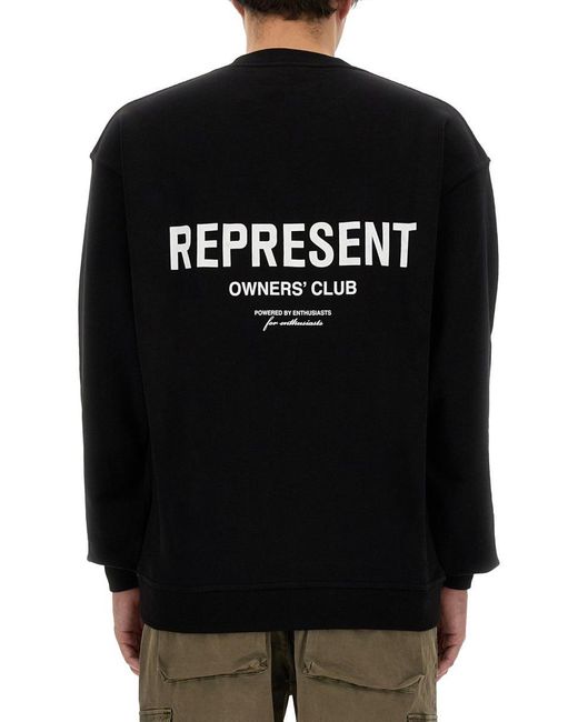 Represent Black Sweatshirt With Logo for men