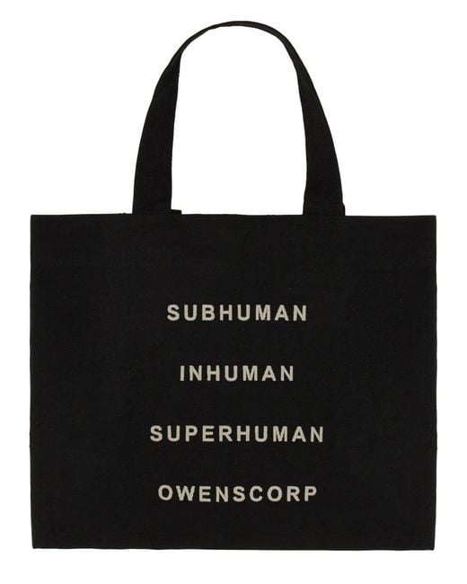 Rick Owens Black Mini Cotton Handbag for men