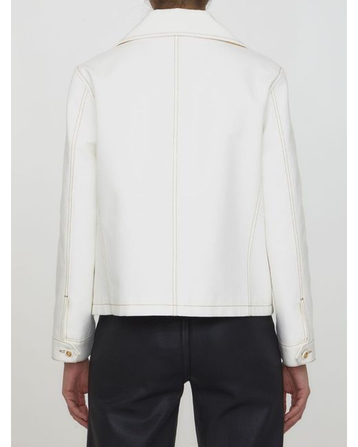 Gucci White Cotton Denim Jacket