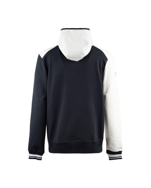 Aeronautica Militare Blue Sweatshirt Color-Block Removable Hood for men