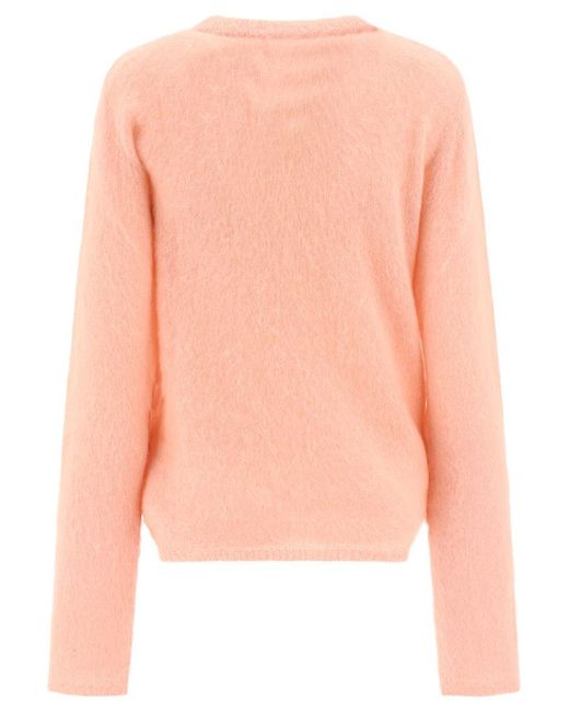Marni Pink Mohair And Wool Pullover