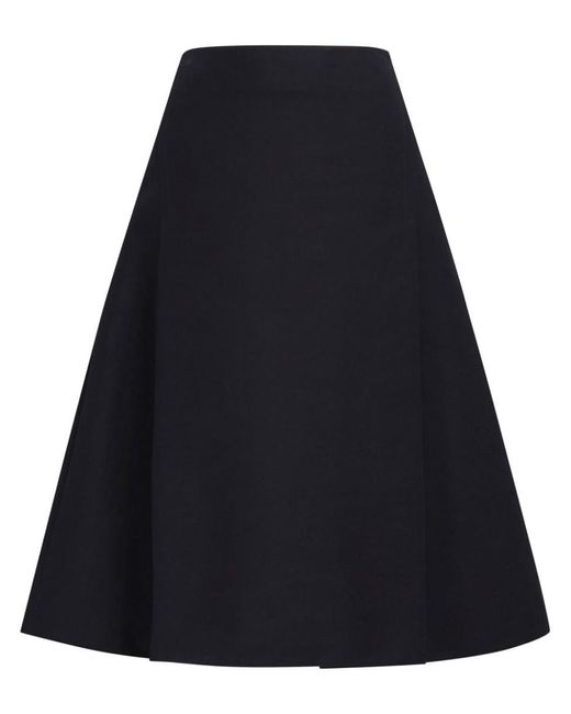 Marni Blue A-line Cotton Midi Skirt