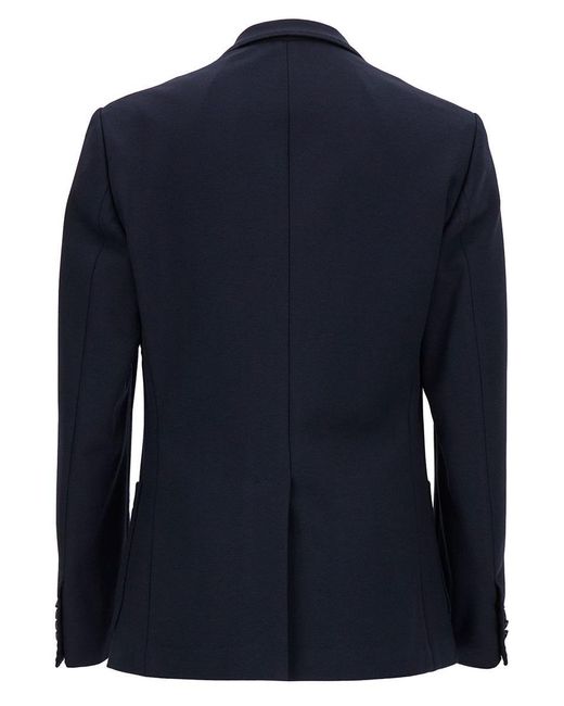 Dolce & Gabbana Blue Single-breasted Jacket With Tonal Dg Logo Embroidery In Viscose Blend Man for men