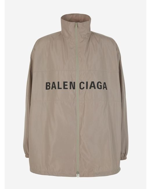 Balenciaga Gray Logo Technical Jacket for men