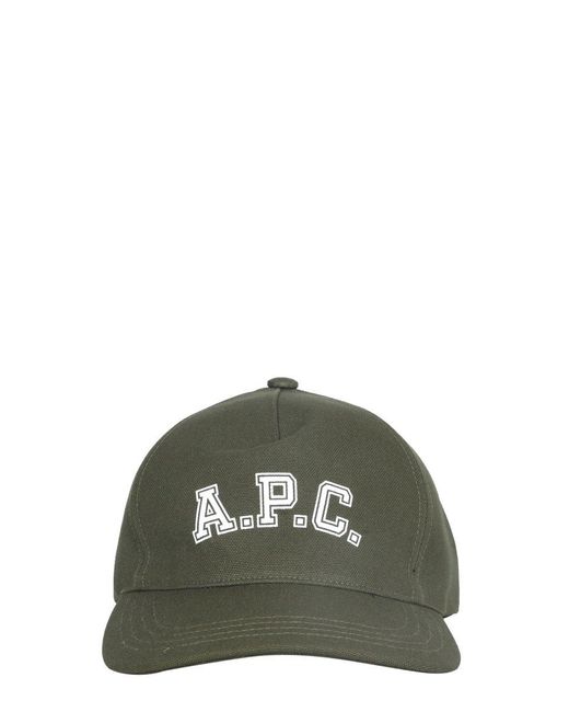 A.P.C. Cotton College Baseball Hat Unisex in Green - Lyst