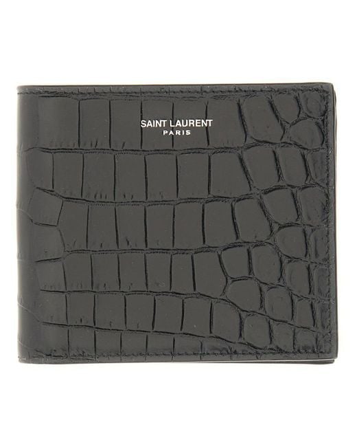 Saint Laurent Gray Bifold Wallet for men
