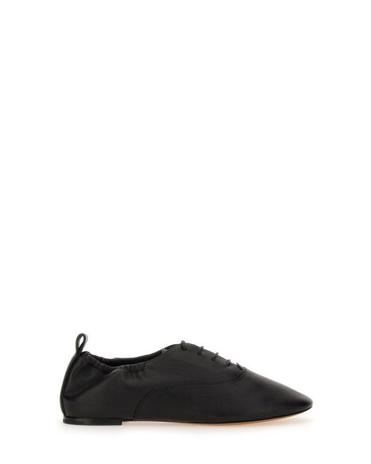 Lanvin Black Lace-Up Slipper With Pointed Toe