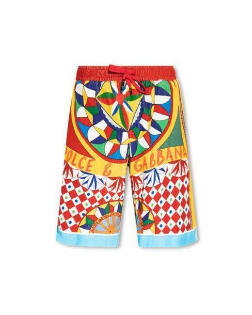 Dolce & Gabbana Red Cotton Shorts for men