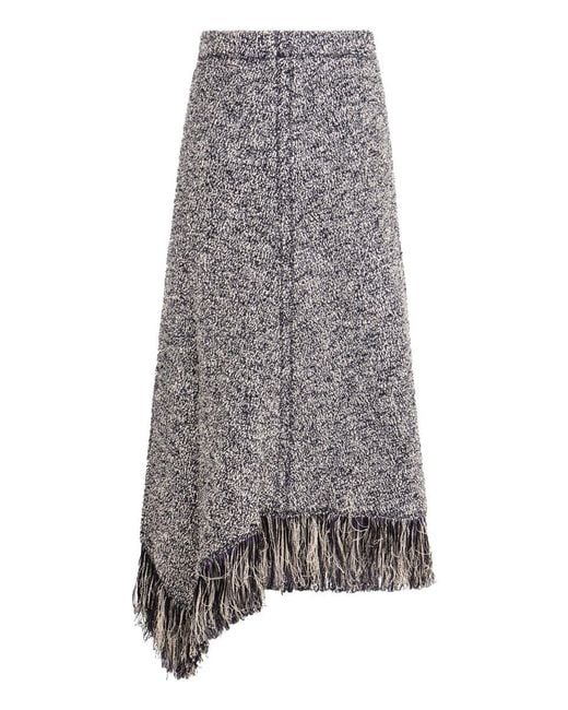 Rabanne Gray Fringed Wrap Skirt