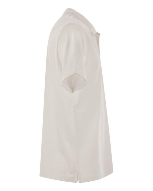 Fay White Short-Sleeved Cotton Polo Shirt for men