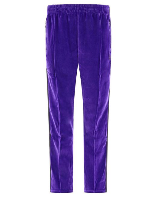 Needles Purple Velour Track Trousers for men