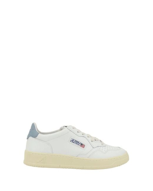 Autry White 'Medalist Low' Sneakers With Heel Tab for men