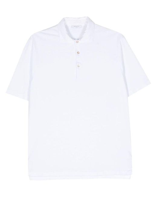Boglioli White Cotton Polo Shirt for men