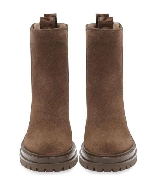 Gianvito Rossi Brown Chester Suede Leather Boots